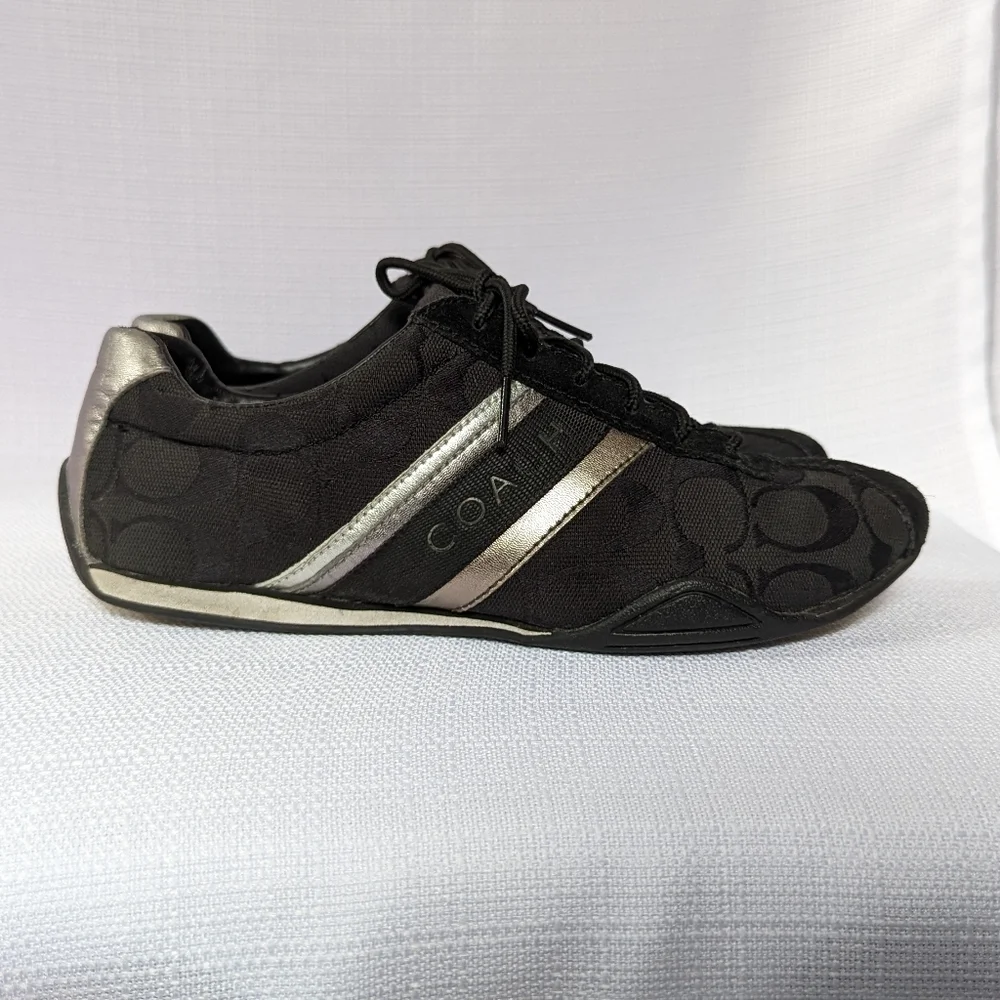 Black‎ Canvas and Suede Jayme Coach Sneakers